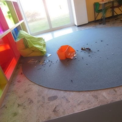 Bild vergrößern: Ein Teppich, auf dem Spielzeug liegt